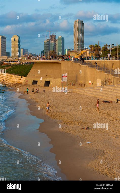 Tel Aviv skyline and beach Stock Photo - Alamy