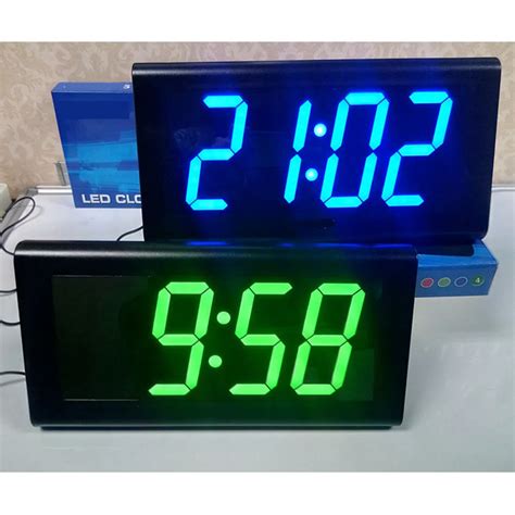 4.0'' Large 3D LED Digital Wall Clock Modern Design Home Decor Big Desk Table Watch Silent ...