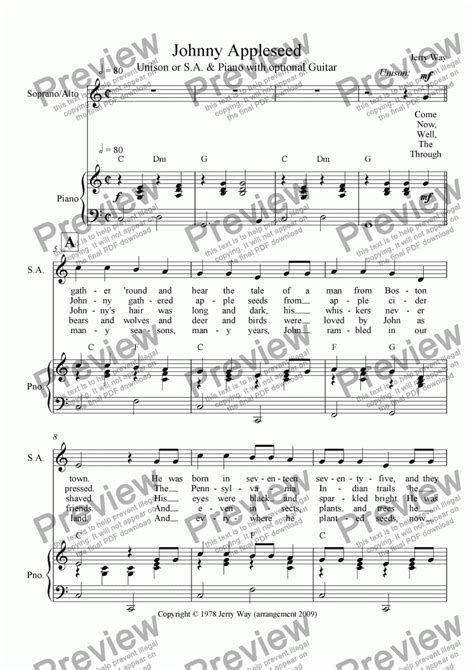 Johnny Appleseed - Download Sheet Music PDF file