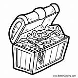 Treasure Chest Coloring Pages With Coins  Free Printable sketch template