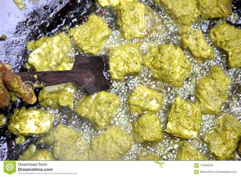 Shallow Frying Fish Slices in the Hot Oil. Stock Image - Image of ...