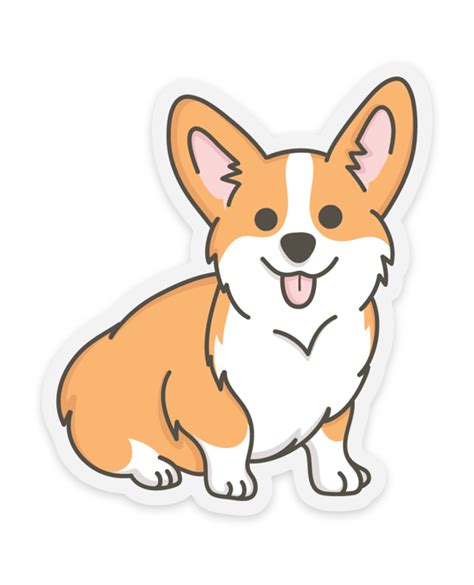 Corgi Clear Sticker | Cute dog drawing, Corgi drawing, Corgi art