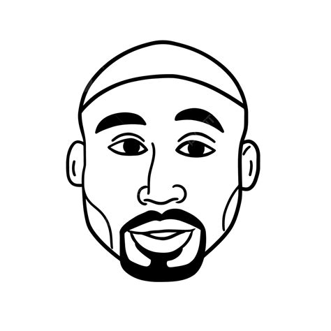 Kobe bryant Cara Dibujo Bosquejo Retrato Contorno Libre Vector PNG , Dibujo Tupac, Esquema Tupac ...