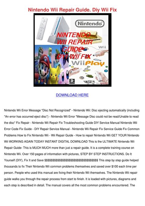 Nintendo Wii Repair Guide Diy Wii Fix by Leticia Hisle - Issuu