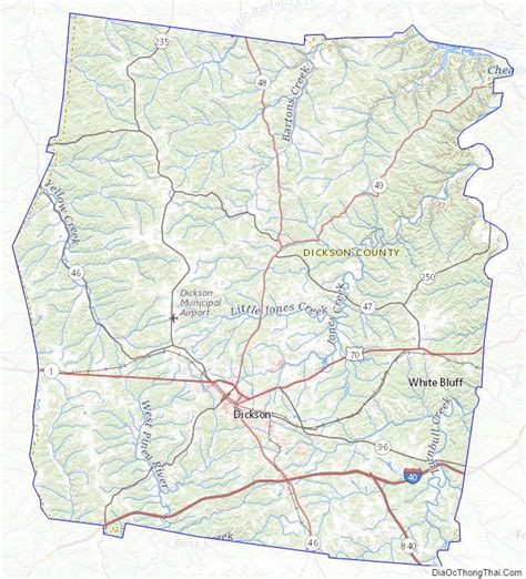 Map of Dickson County, Tennessee - Địa Ốc Thông Thái