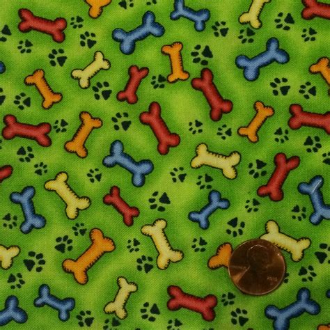 Cotton Fabric / Dog Bone Fabric / Dog Fabric / Timeless Treasures ...