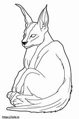 Caracal Designlooter Supercoloring Voorbeeldsjabloon Sketch Coloring Page sketch template
