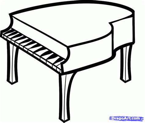 How to Draw a Piano For Kids, Step by Step, Percussion, Musical Instruments, FREE Online Drawing ...