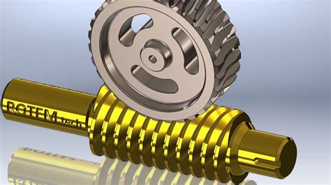 Worm gear simulation created with Solidworks - YouTube