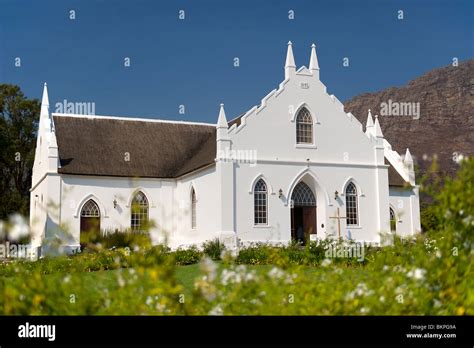 NG Kerk (Dutch Reformed church) in Franschhoek, Western Cape Province, South Africa Stock Photo ...