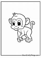 Cute Happy Monkey Kids Coloring Page Instant Download sketch template