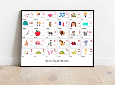 BOSNIAN Alphabet CHART With Words and English Translations - Etsy Canada