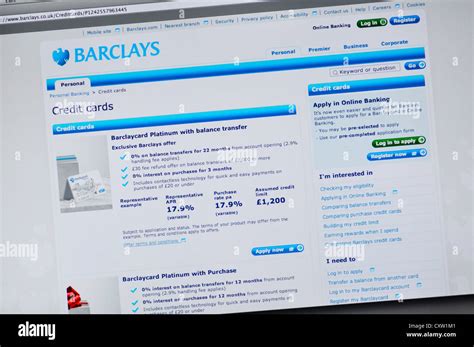 Barclays website - online banking Stock Photo - Alamy