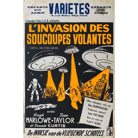 EARTH VS. THE FLYING SAUCERS Belgian Movie Poster - 14x21 in. - 1956