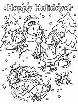 Happy Holidays Coloring Pages sketch template