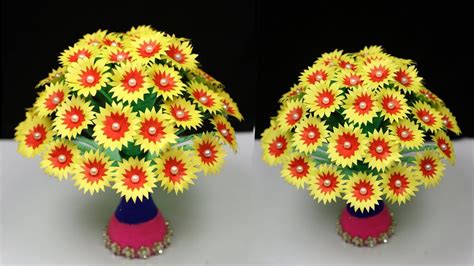 DIY Paper flowers Guldasta made with Empty Plastic bottles|kagaj ka guld... Flower Vase Diy ...