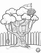 Tree House Coloring Pages sketch template