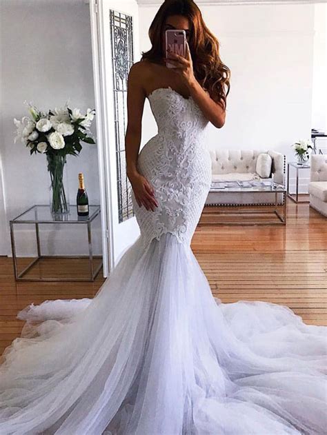 50+ Wedding Dress Trends 2023 : Strapless Mermaid Wedding Dress