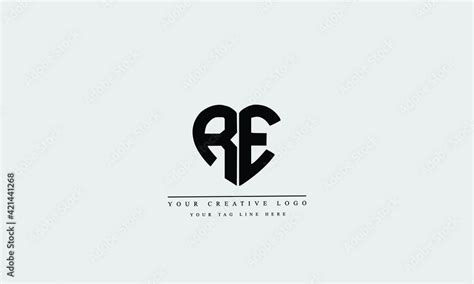 Letter Logo Design with Creative Modern Trendy Typography RE, ER, R and ...