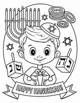 Happy Hanukkah Coloring Sheet Pages sketch template