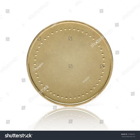 Blank Gold Coin Or Medal Isolated On White Background Stock Photo ...