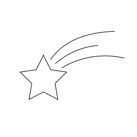 Outline of a shooting star on a white background 15484487 Vector Art at Vecteezy