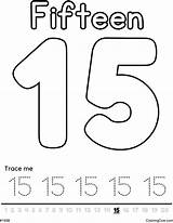 Number 15 Coloring Page sketch template