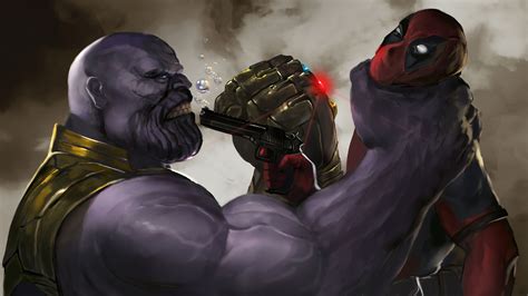 Deadpool Vs Thanos Art thanos-wallpapers, supervillain wallpapers, superheroes wallpapers, hd ...