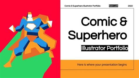 Comic & Superhero Illustrator Portfolio | Google Slides & PPT