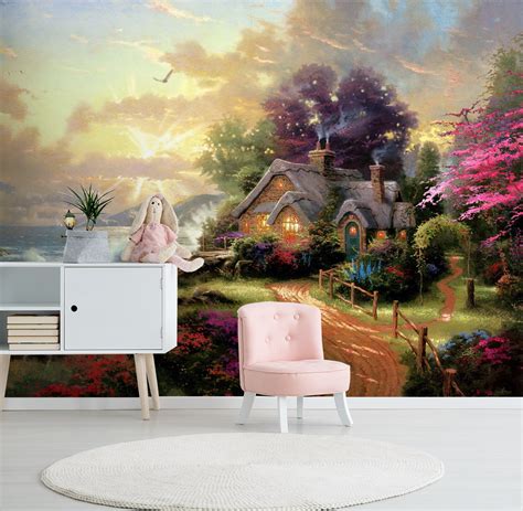 3D Fairy Tale Cottage FJF336 Removable Wallpaper Self Adhesive | Etsy