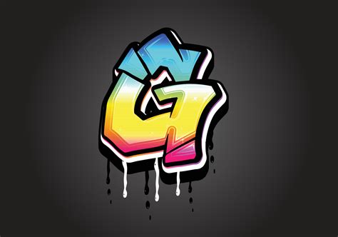 G letter 3D Graffiti Dripping alphabet font vector 11974545 Vector Art ...