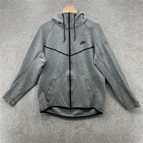 Nike Tech Fleece Hoodie Mens Large Grey Black Tracksu… - Gem