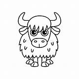 Coloring Page Funny Smiling Yak Vector Book For Childrens  sketch template