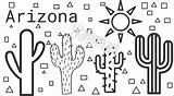 Arizona Coloring Pages Downloadable Desert  sketch template