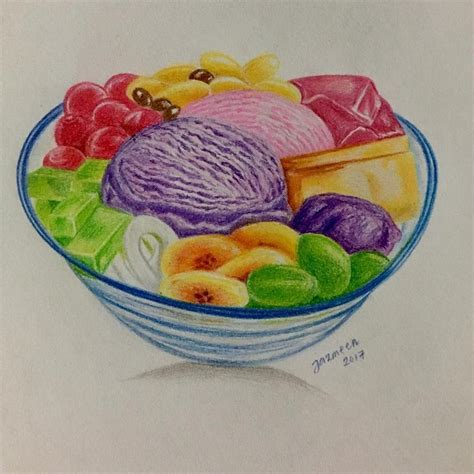 Halo-halo colored pencil drawing | Colored pencil drawing, 30 day drawing challenge, Drawings