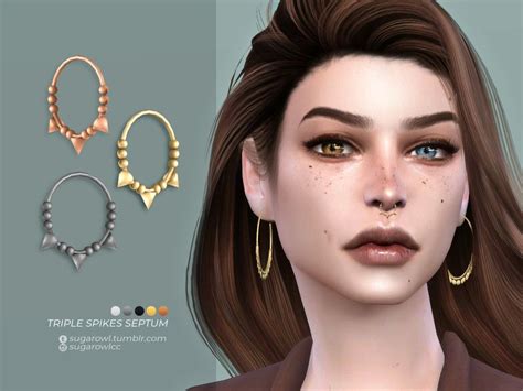 Sims 4 — Triple Spikes septum by sugar_owl — - new mesh - base game compatible - all LODs - 5 ...