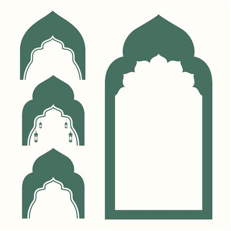 Premium Vector | Green islamic shape collection