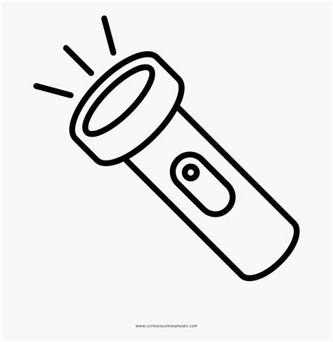 Flashlight Coloring Page - Line Art , Free Transparent Clipart - ClipartKey