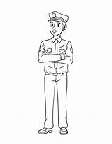 Security Guard Coloring Pages sketch template