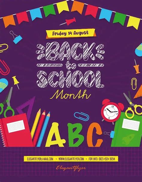 Back to School Event Free Flyer PSD Template in 2022 | Free psd flyer ...