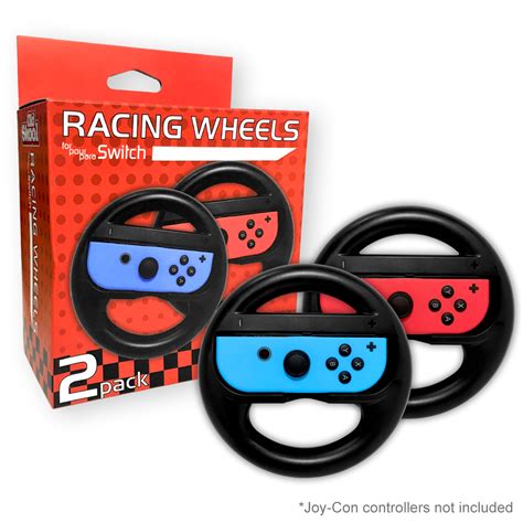 Mario Kart Steering Wheel for Nintendo Switch Joy-Con Black 2 Pack Racing Wheel | eBay