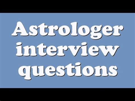 Astrologer interview questions - YouTube