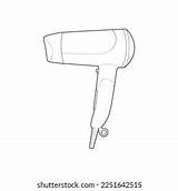 Hair Dryer Line Art Vector Hand Stock Royalty Free 2251642515  sketch template