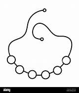 Vector Black And White necklace With Beads Or Pearls Cute Girl  sketch template