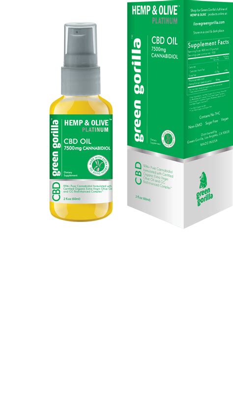 Green Gorilla Adds 7500mg Pure CBD Oil Supplement to Hemp & Olive Line of CBD Products | Newswire