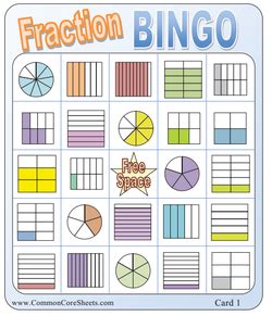 Station 2-Fraction Bingo - Fractions