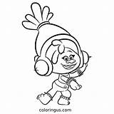 Poppy Trolls Coloring Page sketch template