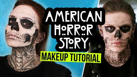 AHS Tate Langdon Skull / Totenkopf Halloween Makeup Tutorial (deutsch) #spooktober - YouTube