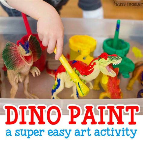 Painting Dinosaurs Process Art - Busy Toddler