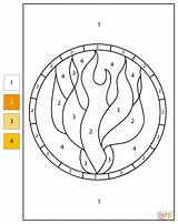 Color By Number Pentecost Holy Spirit Flame Dove Stained Glass  Free sketch template